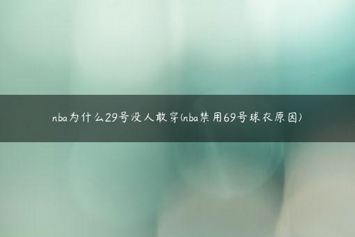 nba为什么29号没人敢穿(nba禁用69号球衣原因)